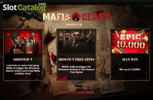 Start Screen. Mafia Clash slot
